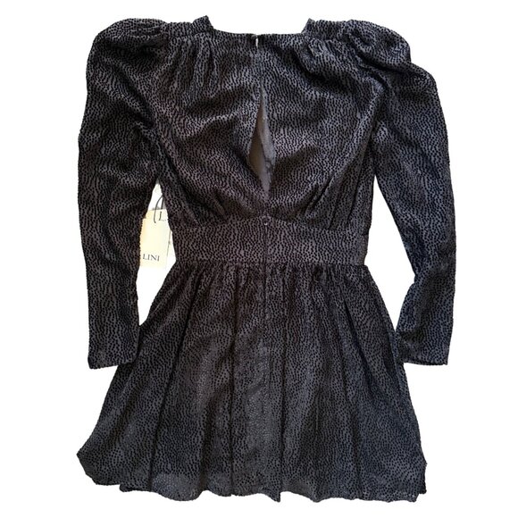 NWT MEDIUM Lini Gemma Sheer Sleeve Black Long Sleeve Dress - Picture 8 of 9